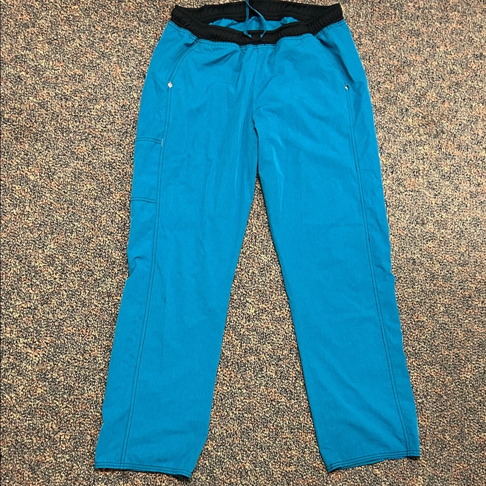 Scrubstar Women's Teal Pants with Black Waistband